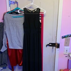 Black shear prom dress